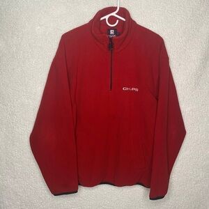 Chaps Ralph Lauren large 1/4 Zip Fleece Sweater Spell out large 90s